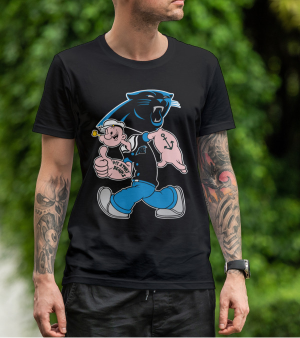 Carolina Panthers My Story Designs Popeye Anchor T-Shirt