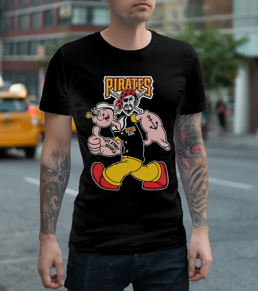 Pirates Popeye My Story Designs 51 Pittsburgh Pirates T-Shirt