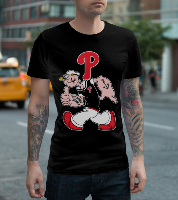 Popeye Phillies P Mascot My Story Designs T-Shirt