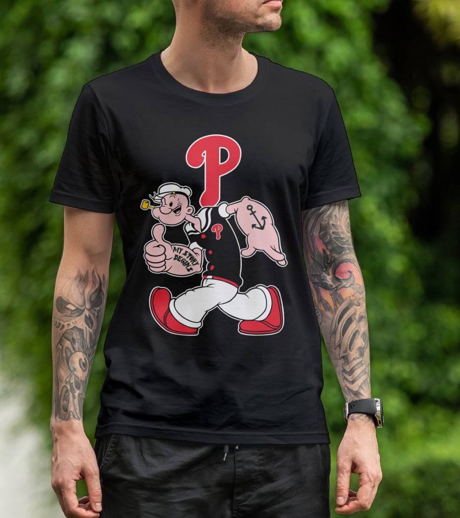 Popeye Phillies P Mascot My Story Designs T-Shirt