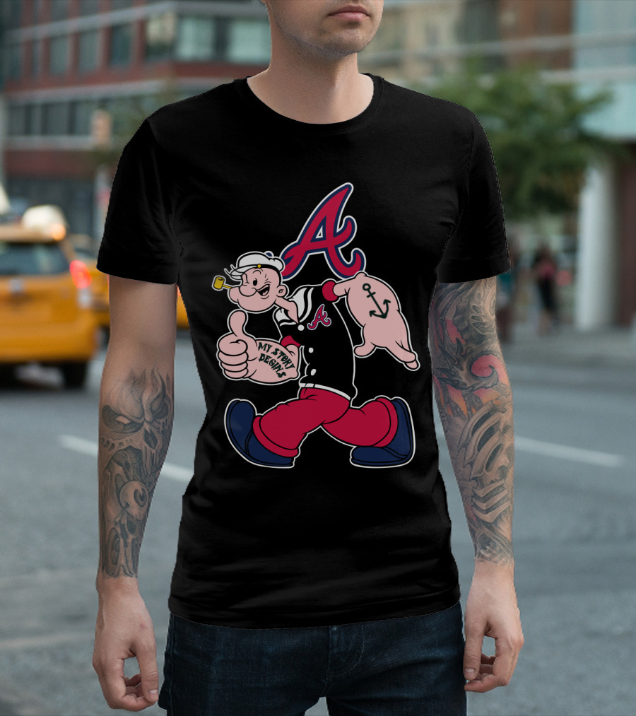 Atlanta Braves Cartoon Character My Story Designs Vintage Style T-Shirt