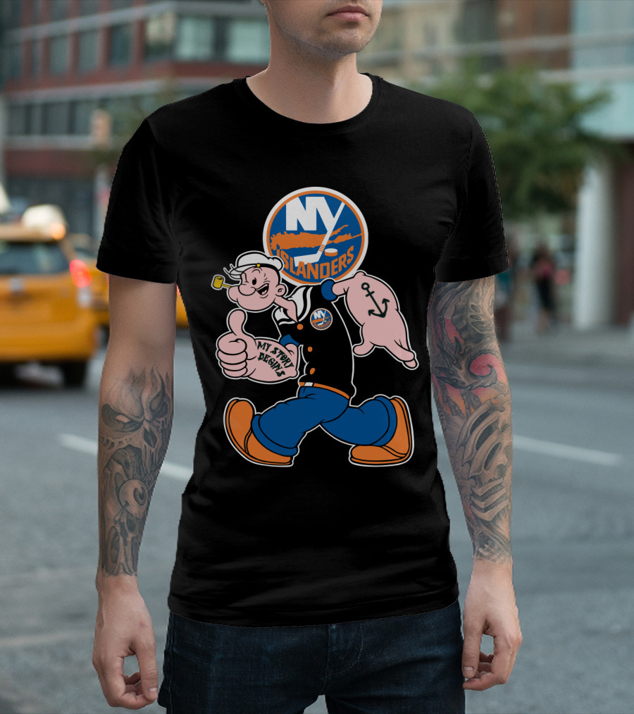 Ny Islanders Popeye Thumbs Up Anchor Tattoo My Sport Designs T-Shirt