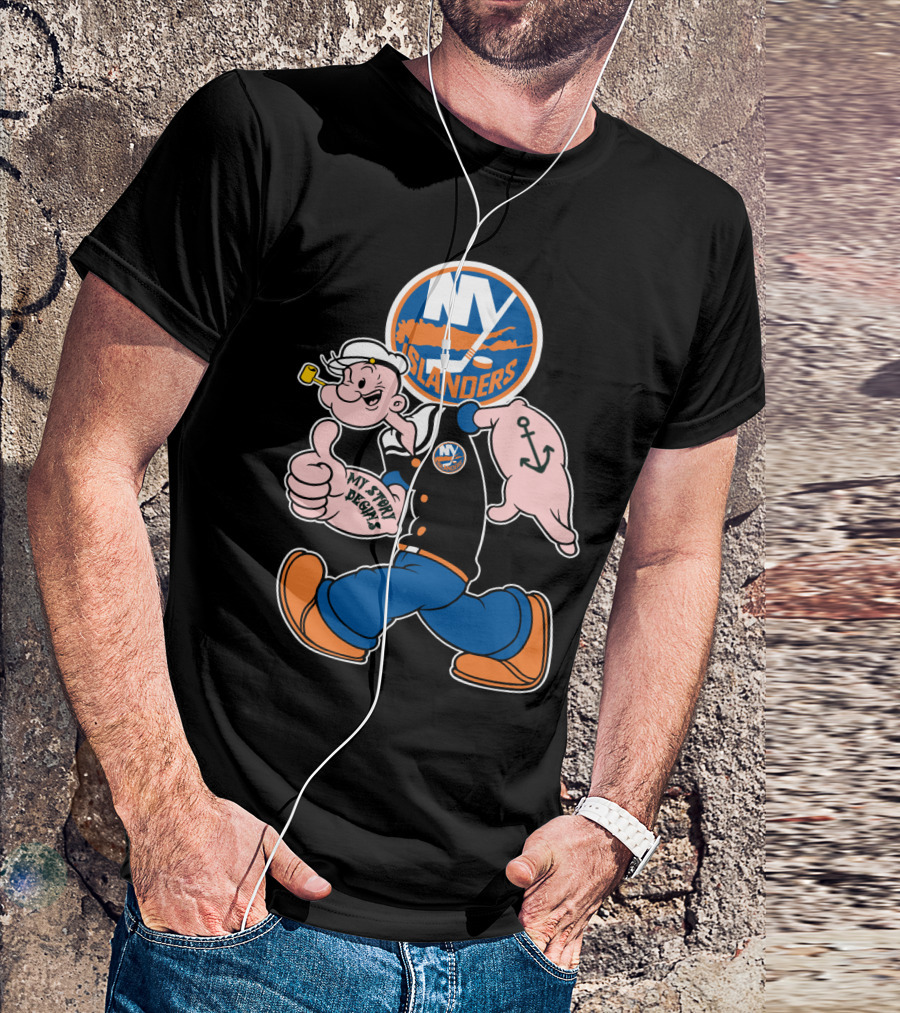 Ny Islanders Popeye Thumbs Up Anchor Tattoo My Sport Designs T-Shirt