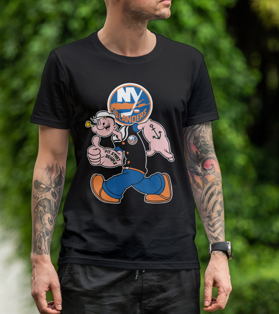 Ny Islanders Popeye Thumbs Up Anchor Tattoo My Sport Designs T-Shirt