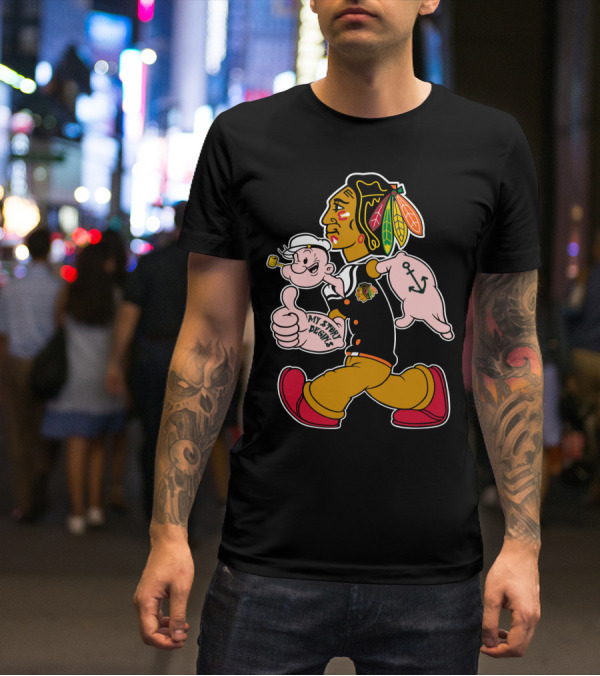 Chicago Blackhawks My Story Begins Popeye Crossover T-Shirt