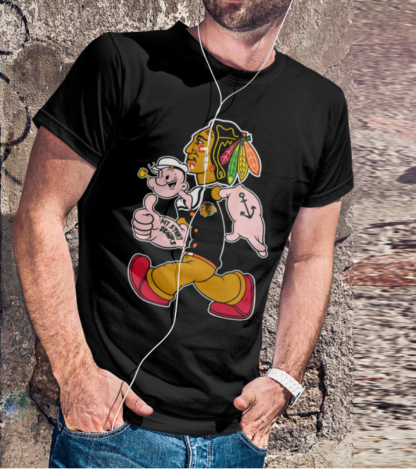 Chicago Blackhawks My Story Begins Popeye Crossover T-Shirt