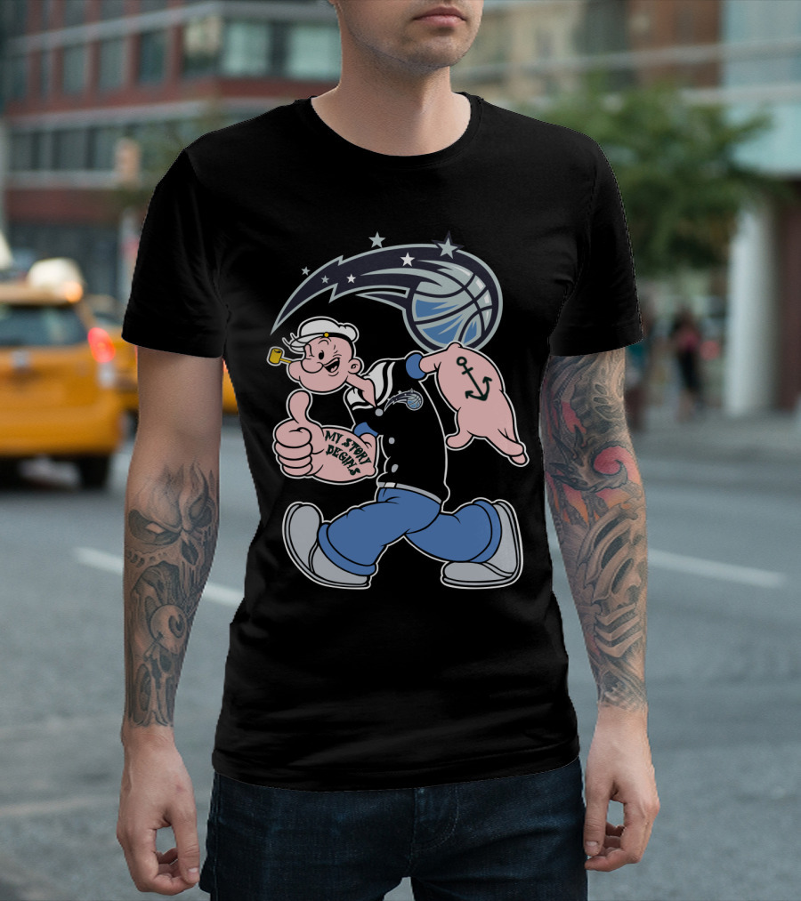 Orlando Magic Popeye My Story Begins Basketball Anchor T-Shirt