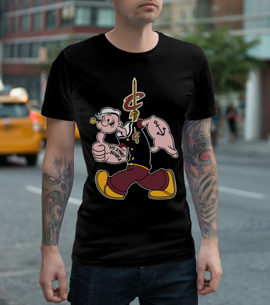 Cleveland Cavaliers My Story Begins Popeye Anchor T-Shirt