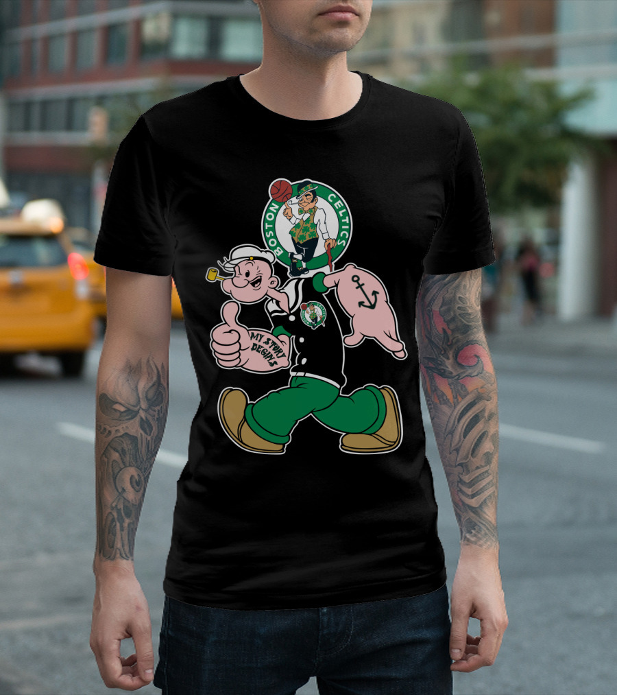 Boston Celtics Popeye My Story Begins T-Shirt