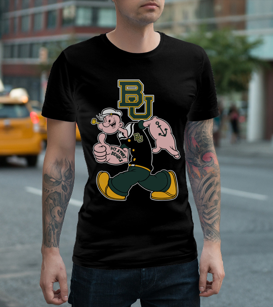Bu Popeye My Story Begins Anchor Walking Pose T-Shirt