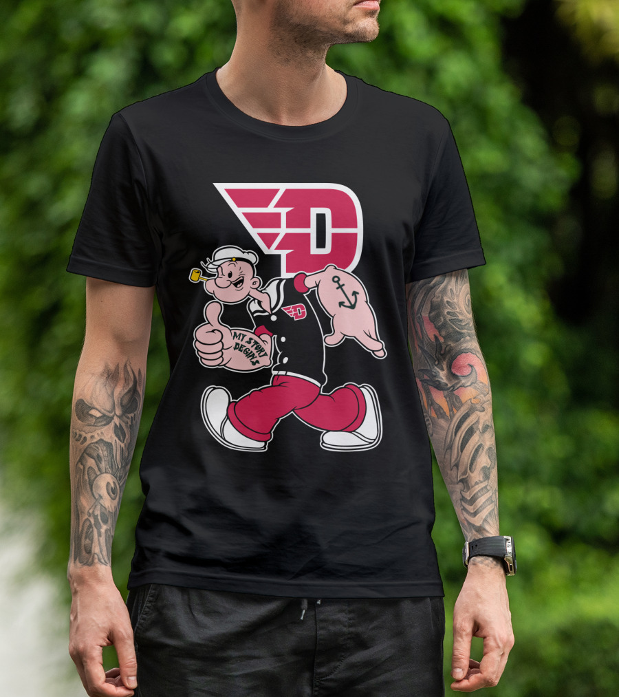Dayton Flyers 176 Popeye Thumbs Up T-Shirt