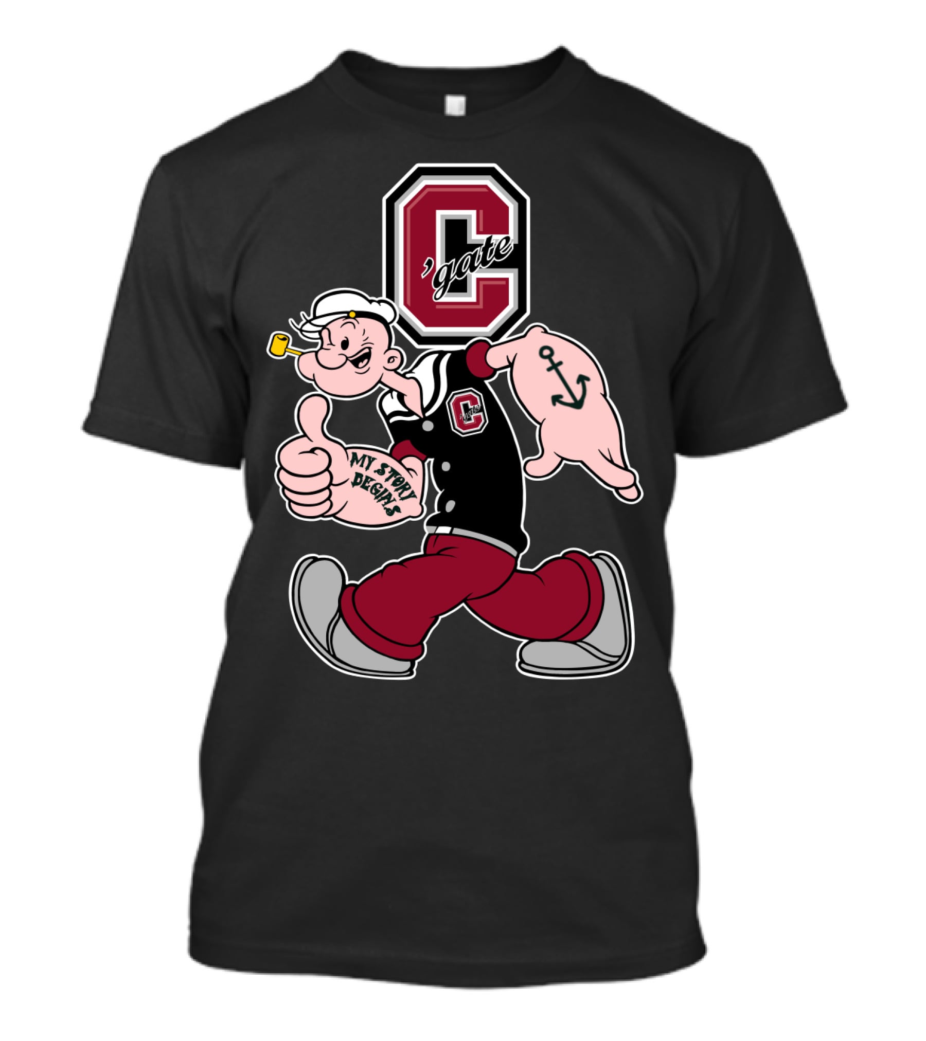 Colgate Raiders Popeye C'gate My Story Begins T-Shirt