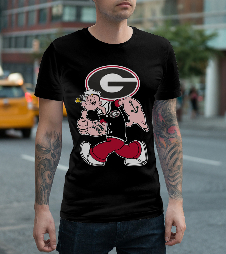 Georgia Bulldogs Popeye My Story Designs T-Shirt