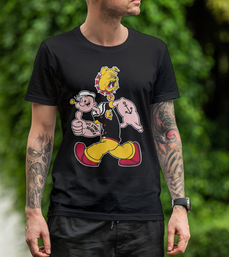 Ferris State Bulldogs My Story Begins Popeye Bulldog T-Shirt