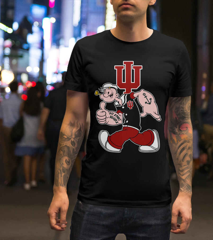 Indiana Hoosiers My Story Designs Popeye Crossover T-Shirt