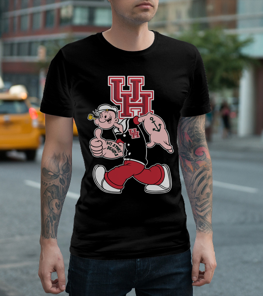 Uh Houston Cougars My Story Begins Popeye Anchor T-Shirt