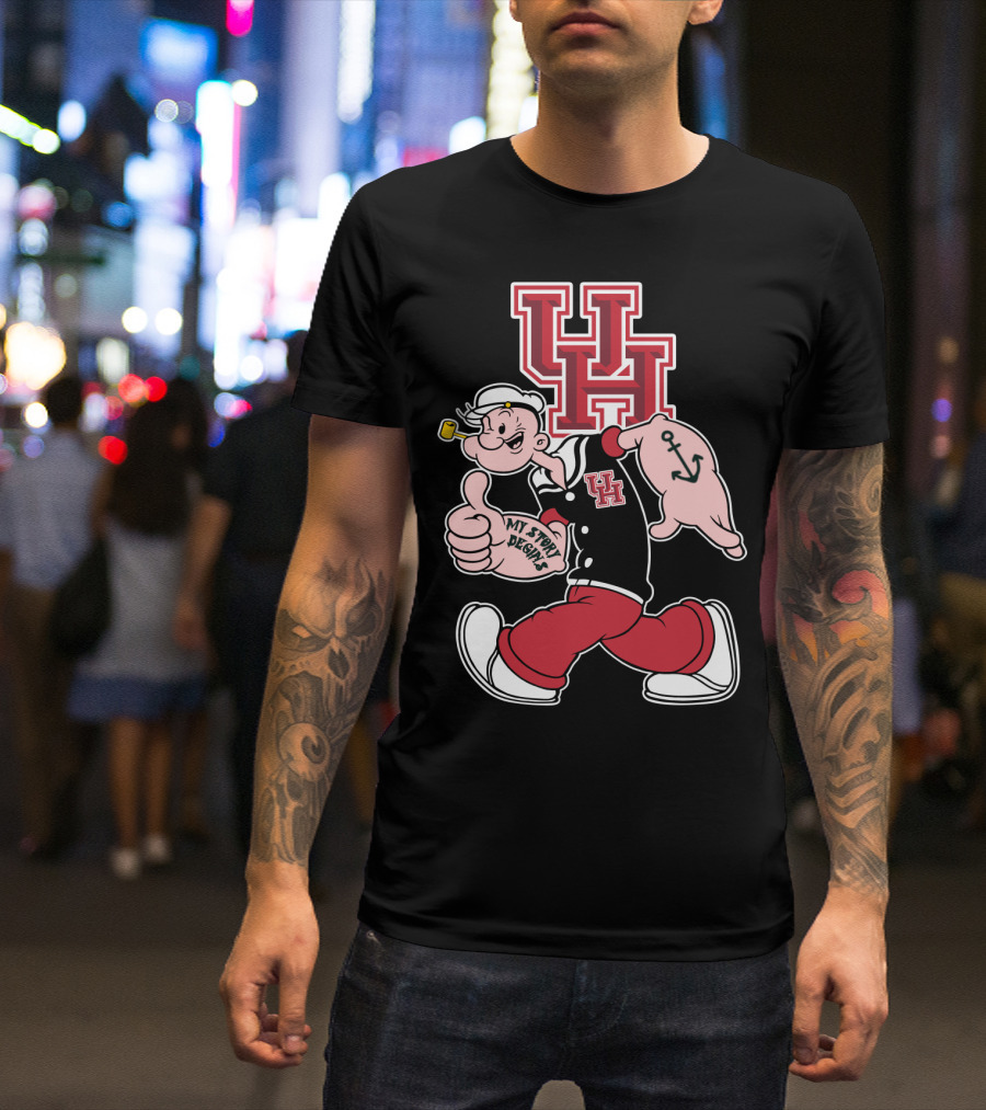 Uh Houston Cougars My Story Begins Popeye Anchor T-Shirt