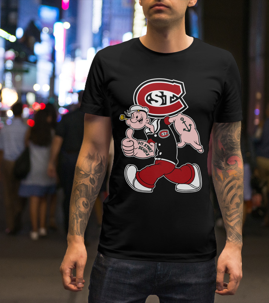 St Cloud State Huskies Scsu Popeye My Story Begins Anchor Tattoo T-Shirt