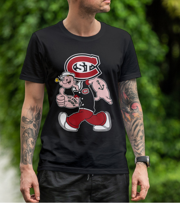 St Cloud State Huskies Scsu Popeye My Story Begins Anchor Tattoo T-Shirt
