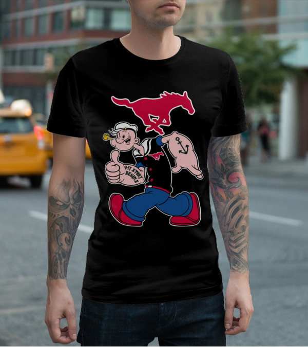 Smu Mustangs Popeye My Story Begins T-Shirt
