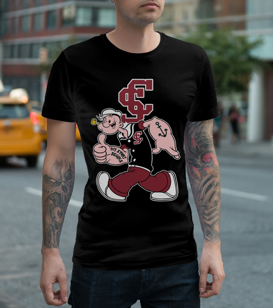 Sc Santa Clara Broncos Popeye My Story Begins T-Shirt