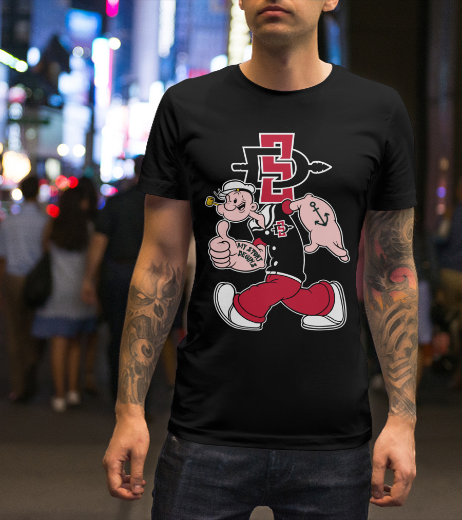 San Diego State Aztecs Popeye My Story Begins Anchor T-Shirt