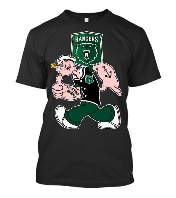 Parkside Rangers My Story Begins Popeye Cartoon Bear Anchor T-Shirt