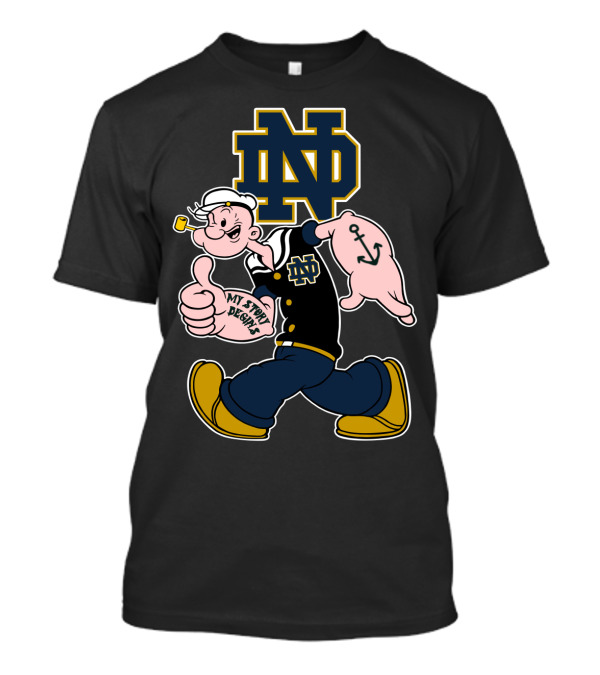 Notre Dame Fighting Irish Nd Popeye My Story Begins T-Shirt