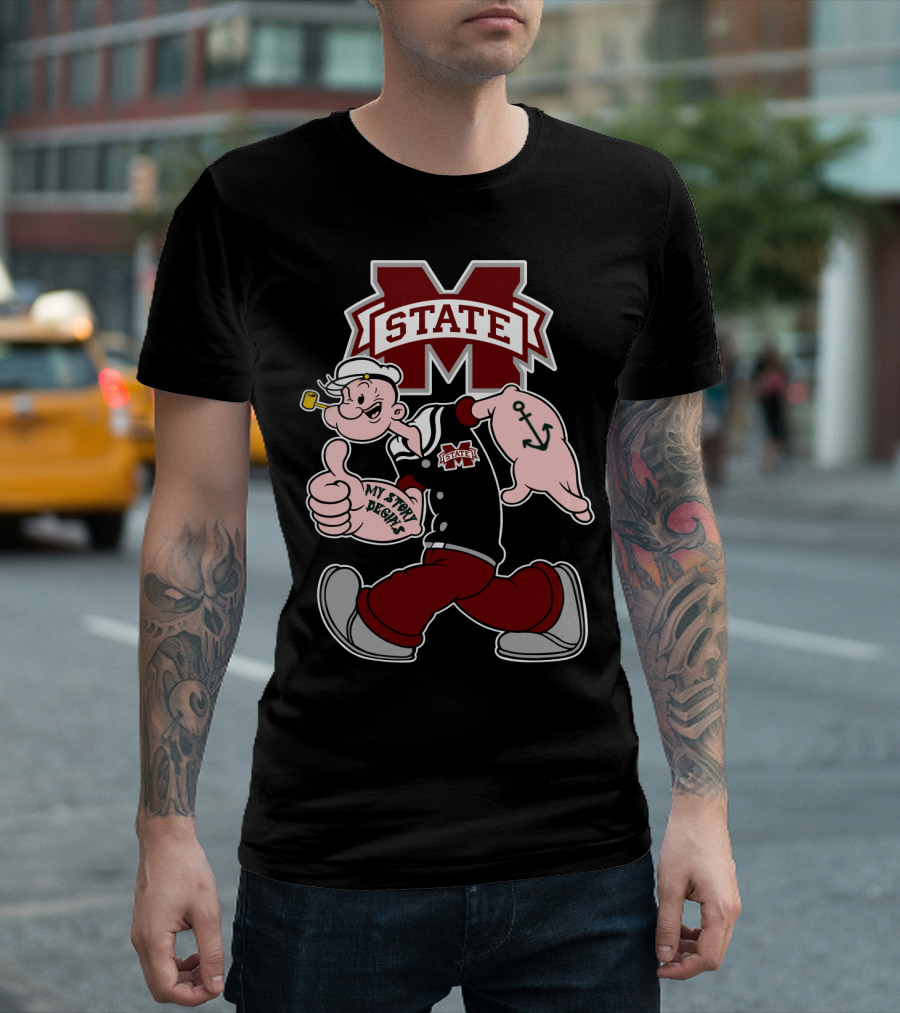 Mississippi State Bulldogs Popeye My Story Designs T-Shirt