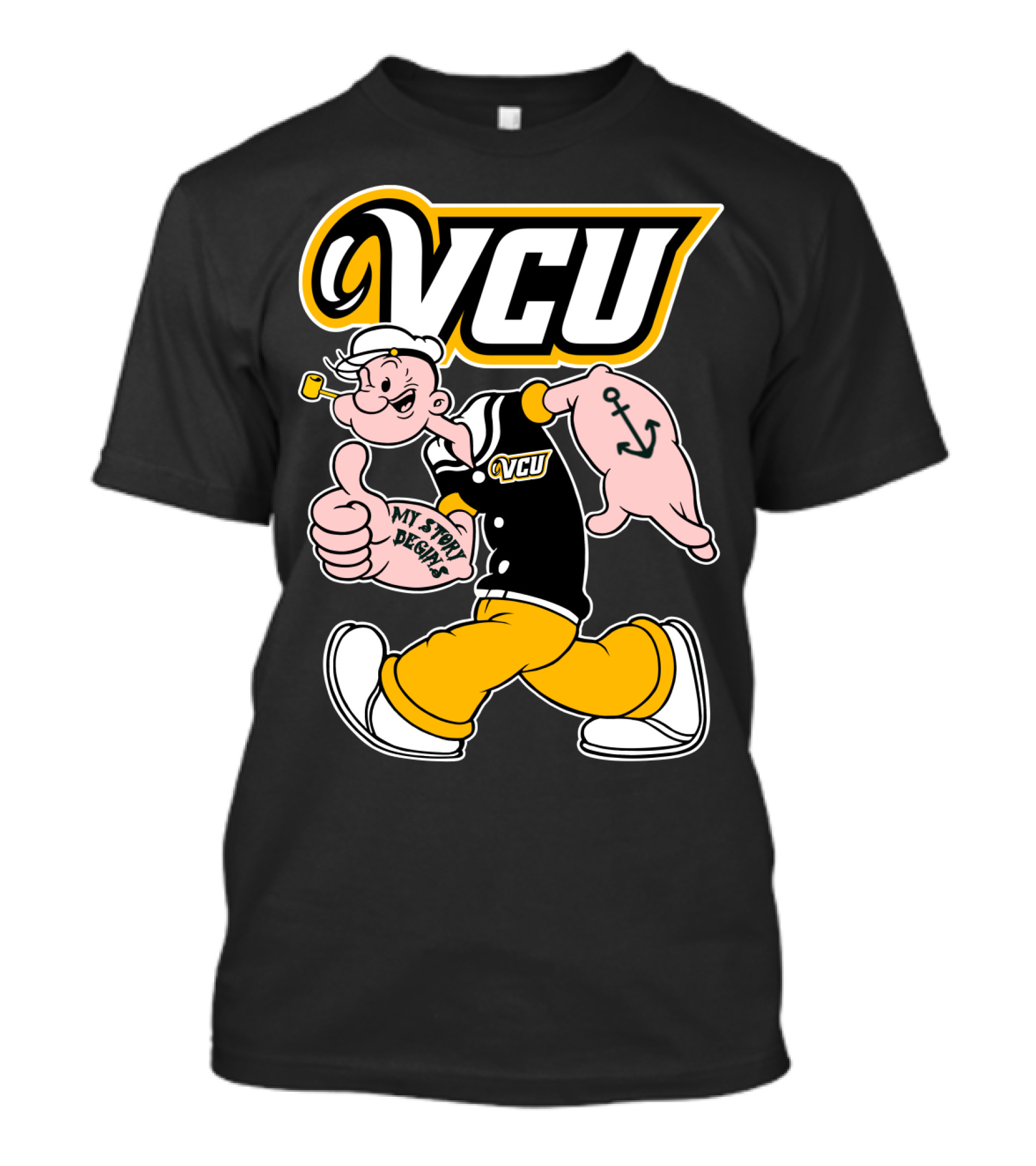 Vcu Rams Popeye My Story Designs T-Shirt