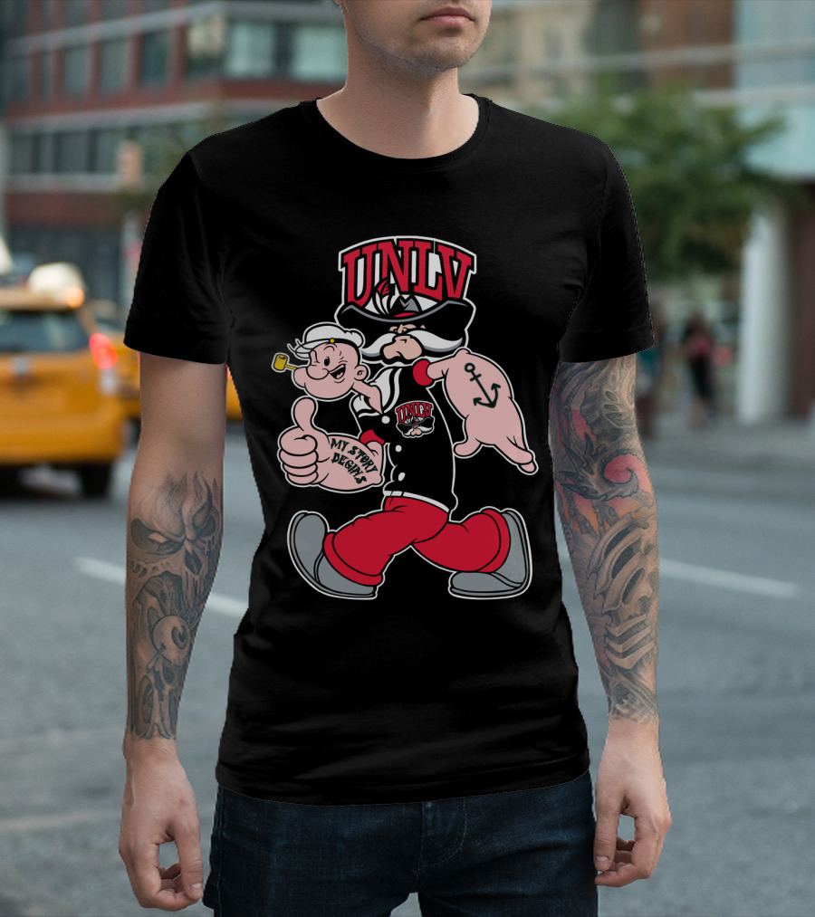 Unlv Rebels Victory March With Popeye And Hey Reb Mashup 368 T-Shirt