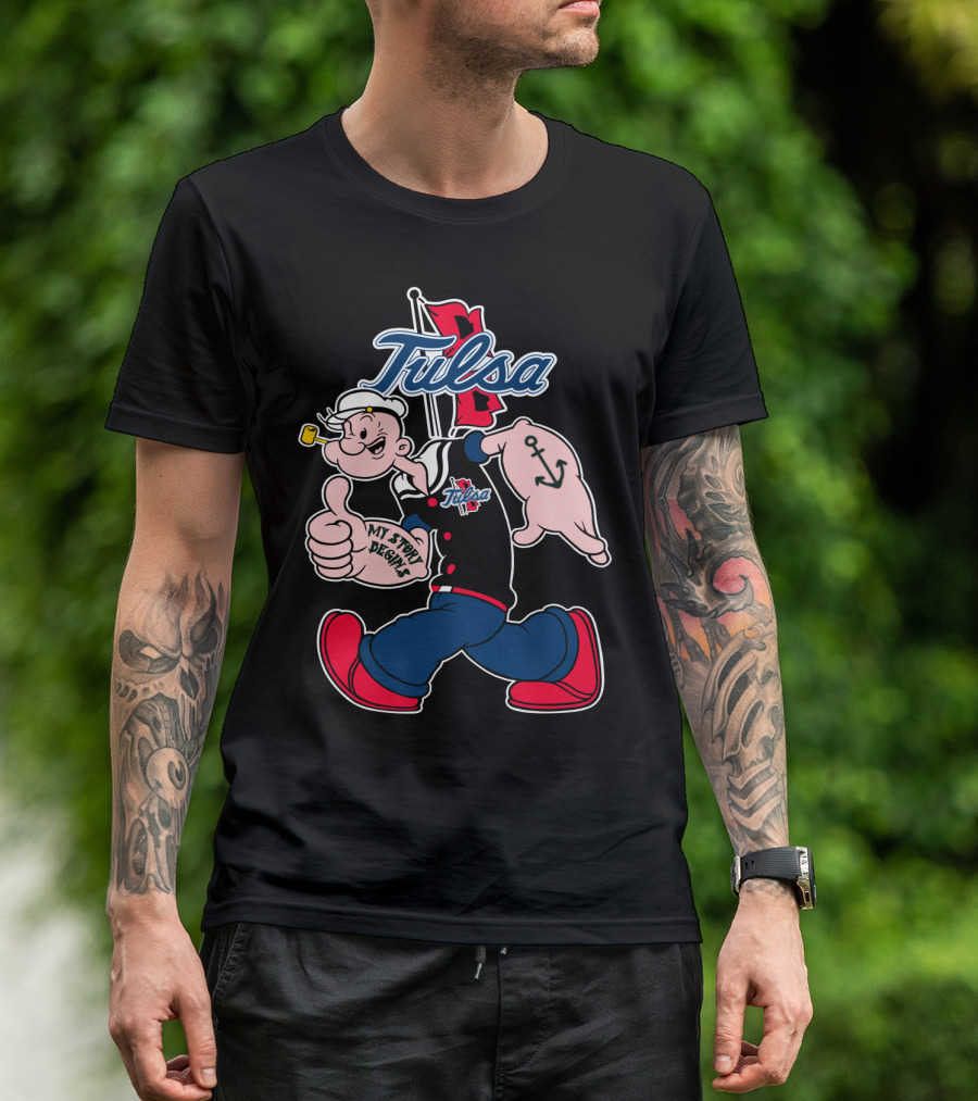 Tulsa Golden Hurricane Popeye My Story Begins Anchor T-Shirt