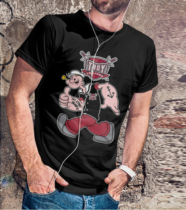 Troy Trojans Popeye My Story Begins Anchor Tattoo T-Shirt