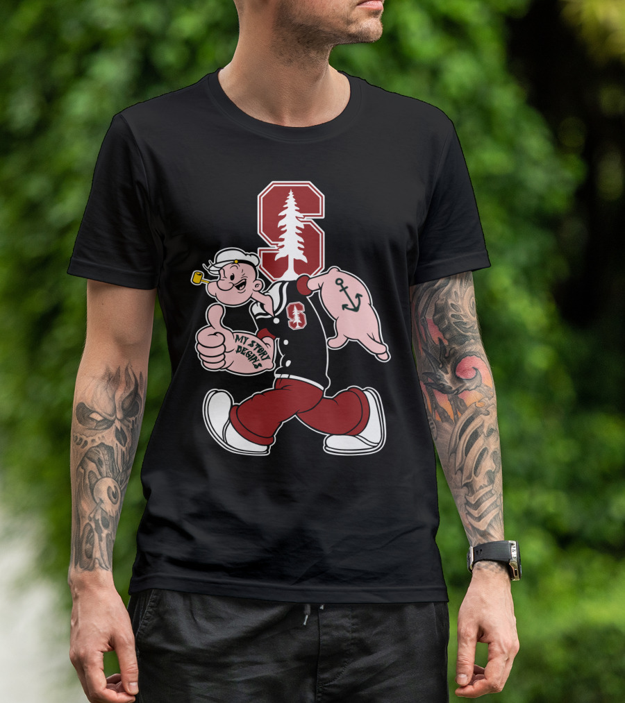 Stanford Cardinal Popeye Anchor My Story Designs T-Shirt