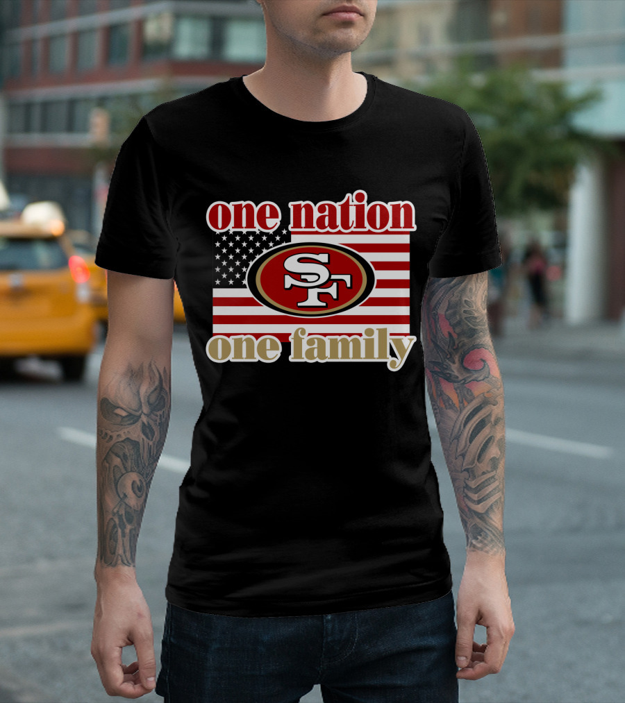 San Francisco 49ers One Nation One Family Usa Flag T-Shirt