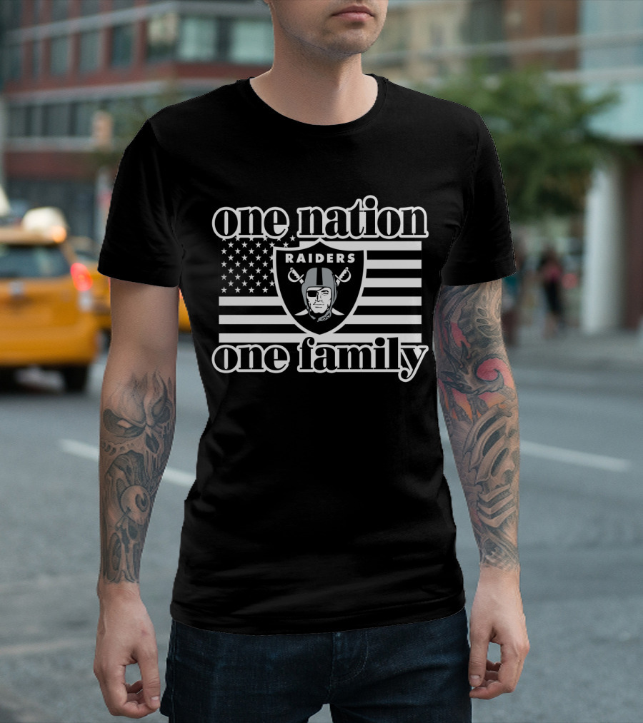One Nation One Family Raiders Flag T-Shirt