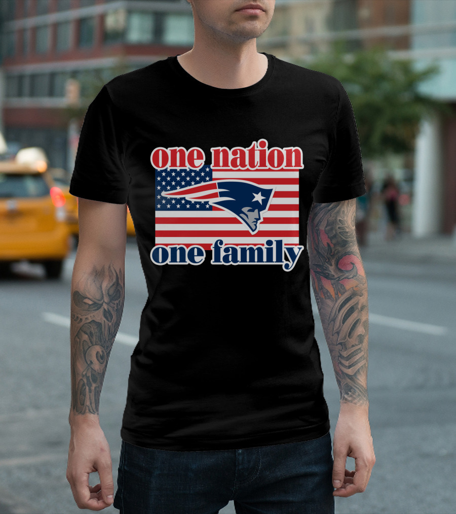 One Nation One Family New England Patriots Flag T-Shirt