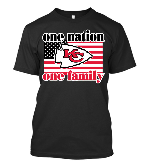 One Nation One Family Kansas City Chiefs Usa Flag T-Shirt