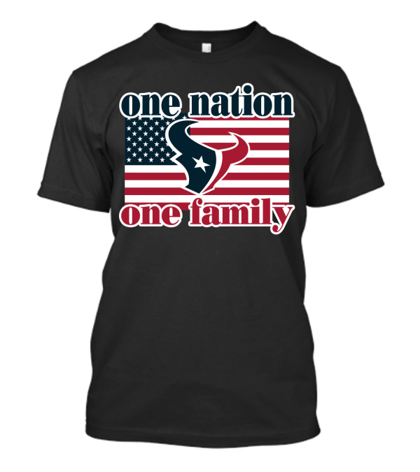 One Nation One Family Houston Texans American Flag T-Shirt