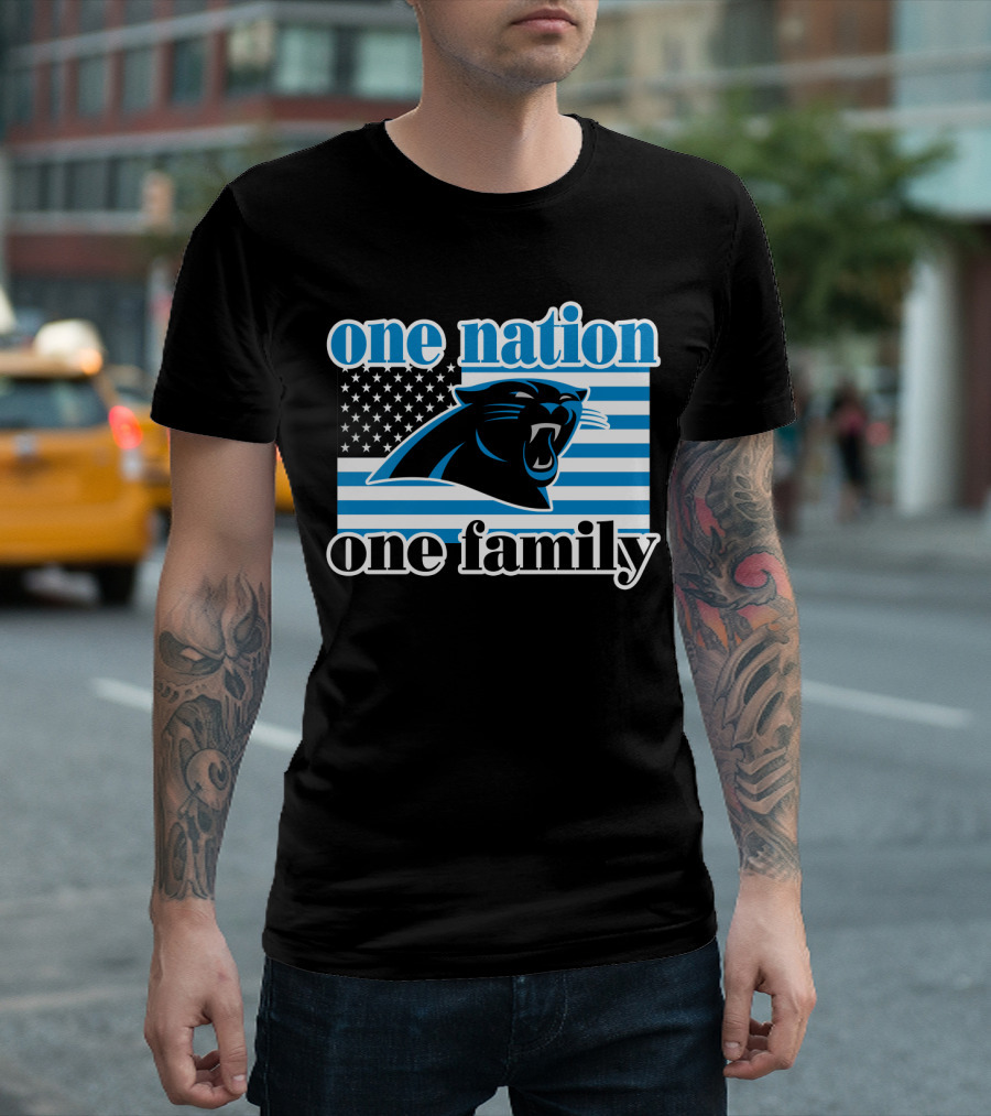 One Nation One Family Carolina Panthers 28 T-Shirt