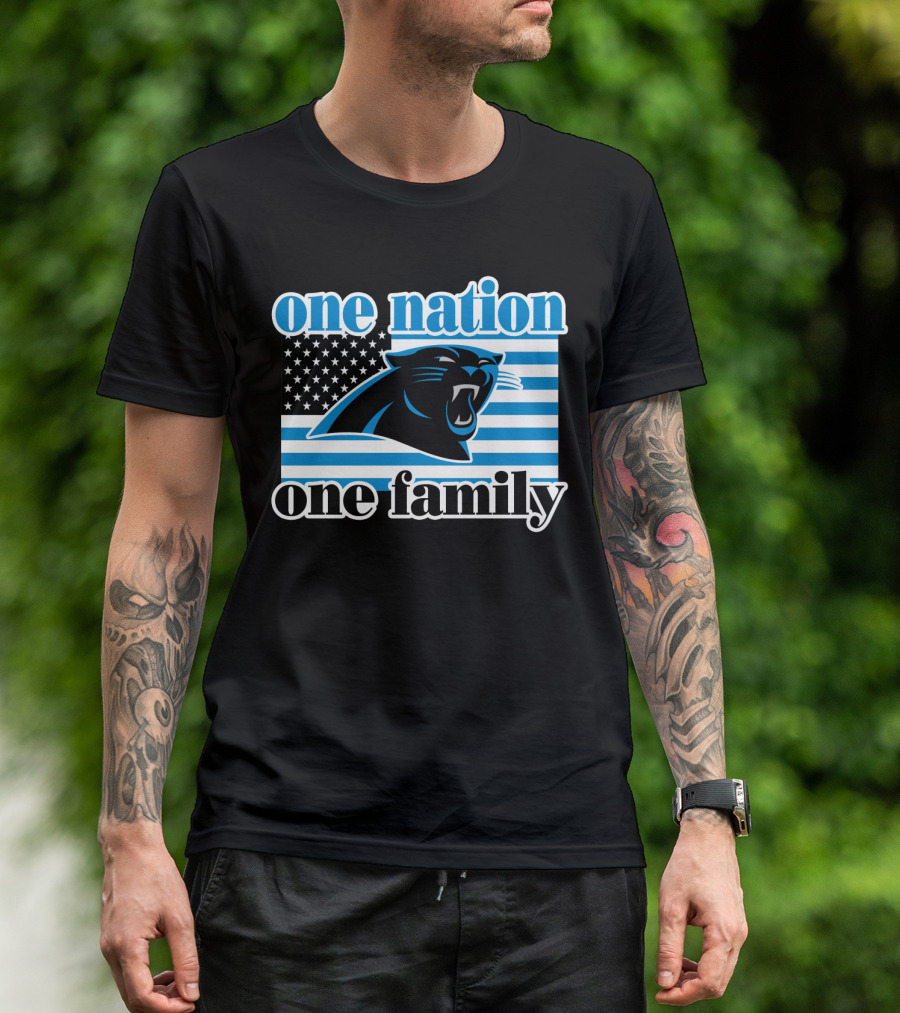 One Nation One Family Carolina Panthers 28 T-Shirt