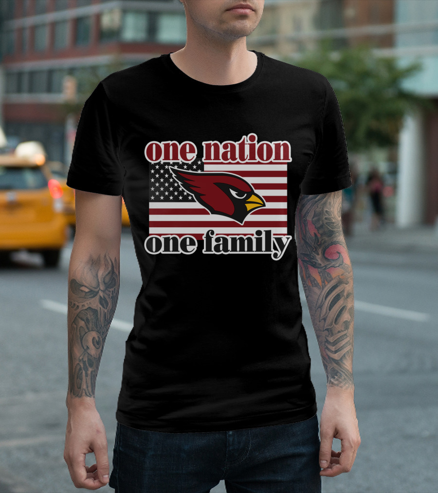 One Nation One Family Arizona Cardinals Flag T-Shirt