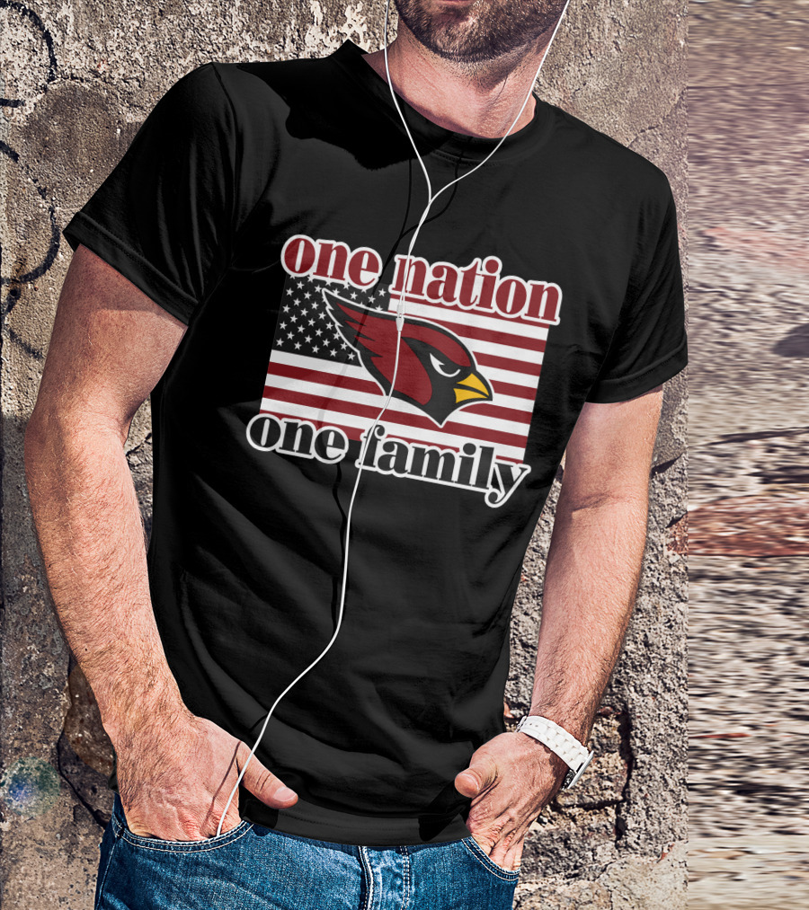 One Nation One Family Arizona Cardinals Flag T-Shirt