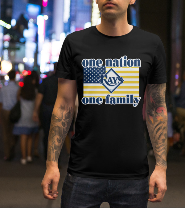 One Nation One Family Tampa Bay Rays American Flag T-Shirt