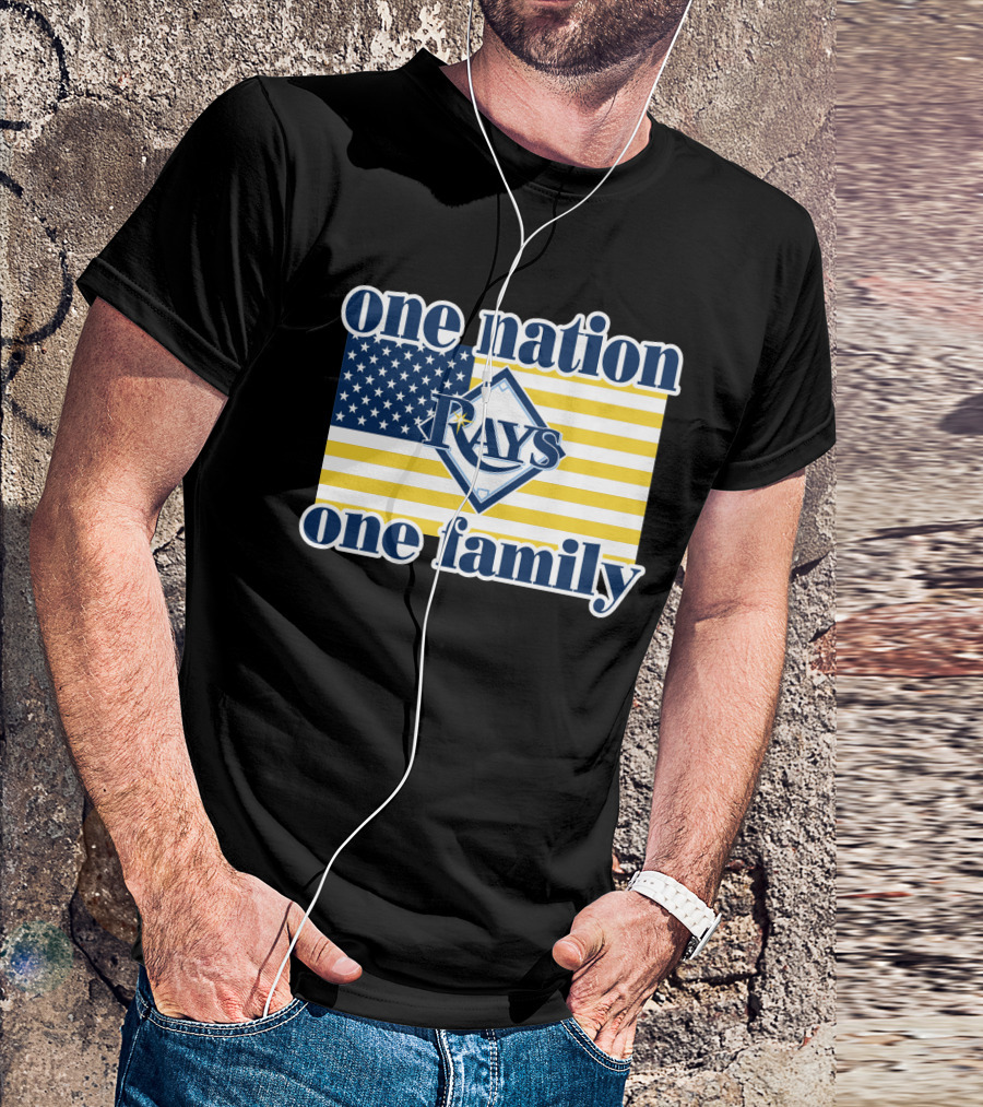 One Nation One Family Tampa Bay Rays American Flag T-Shirt