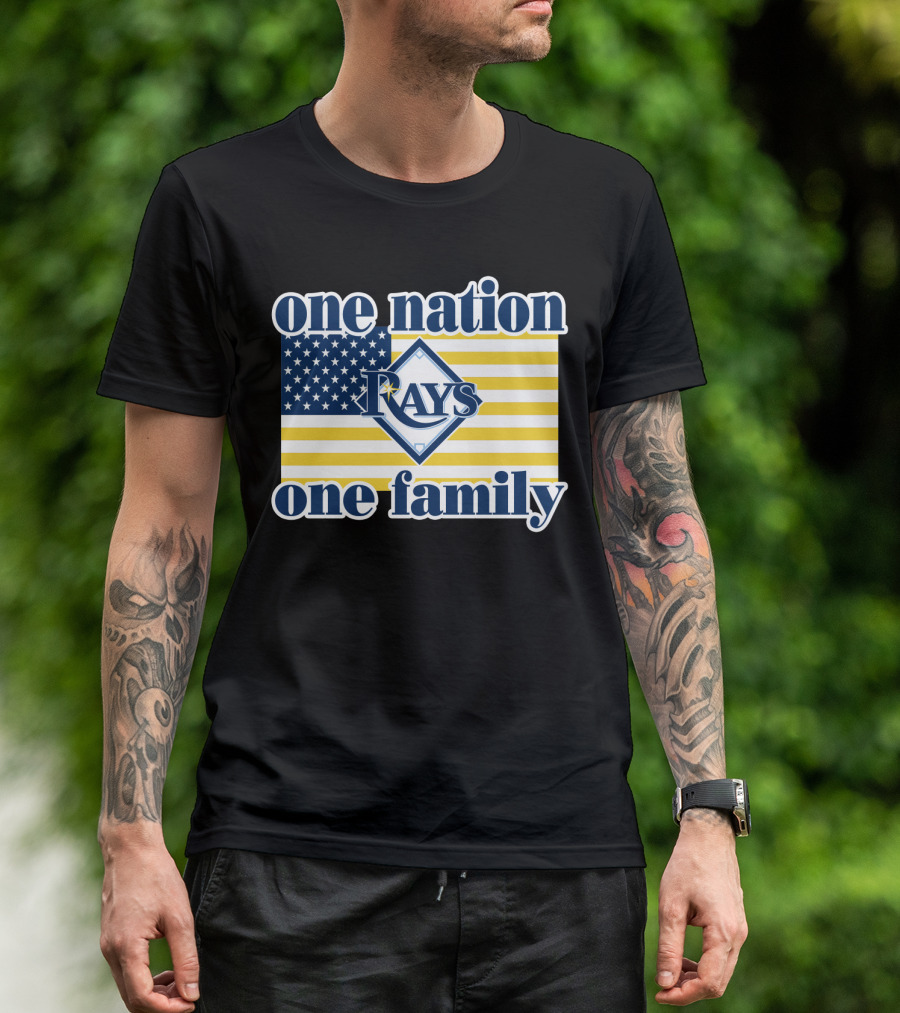 One Nation One Family Tampa Bay Rays American Flag T-Shirt