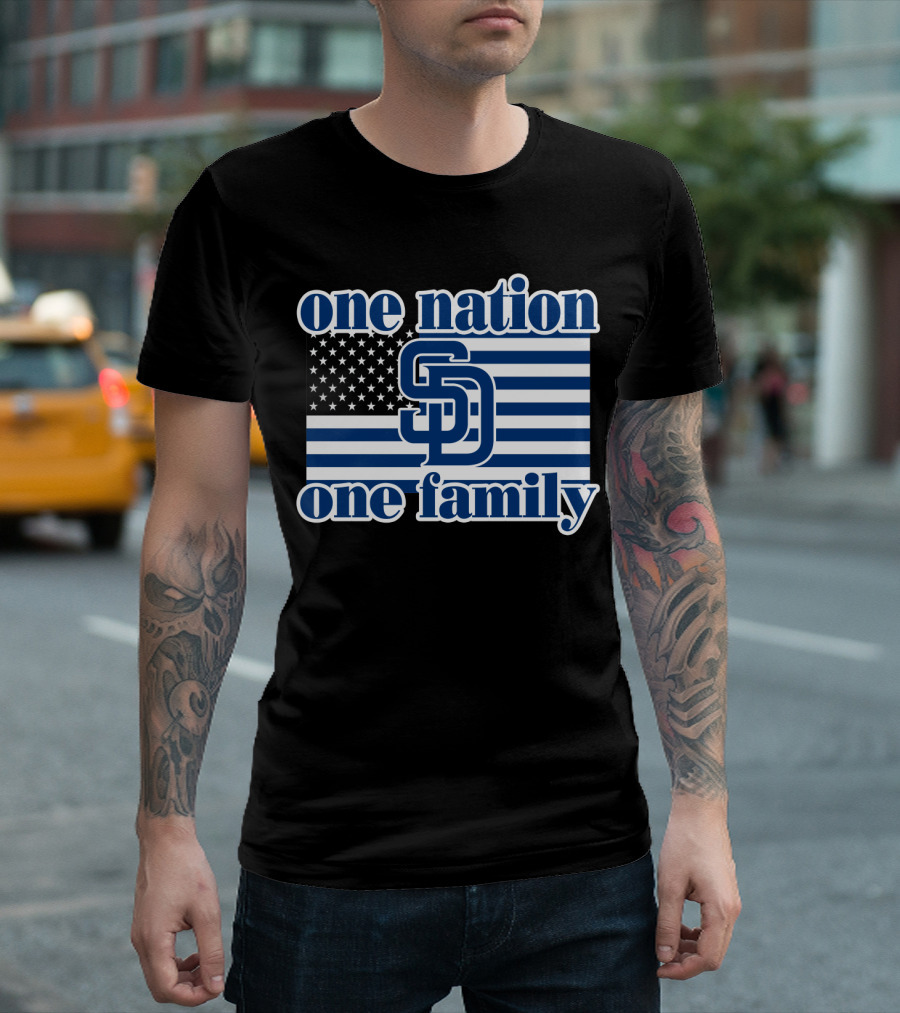 San Diego Padres One Nation One Family Usa Flag T-Shirt