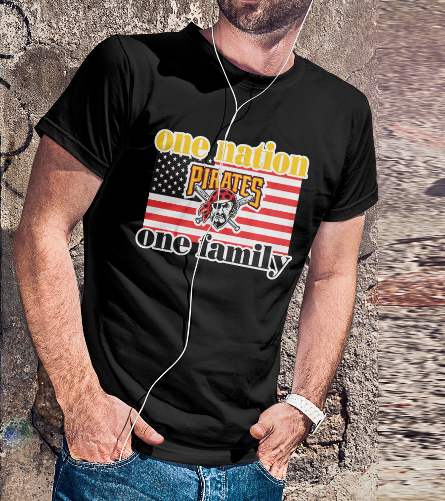 One Nation One Family Pirates Flag T-Shirt