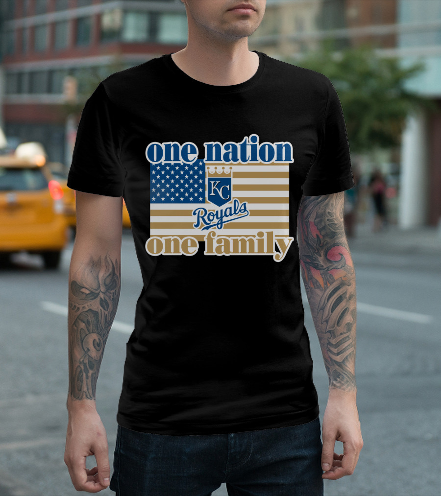 One Nation One Family Kc Royals American Flag T-Shirt