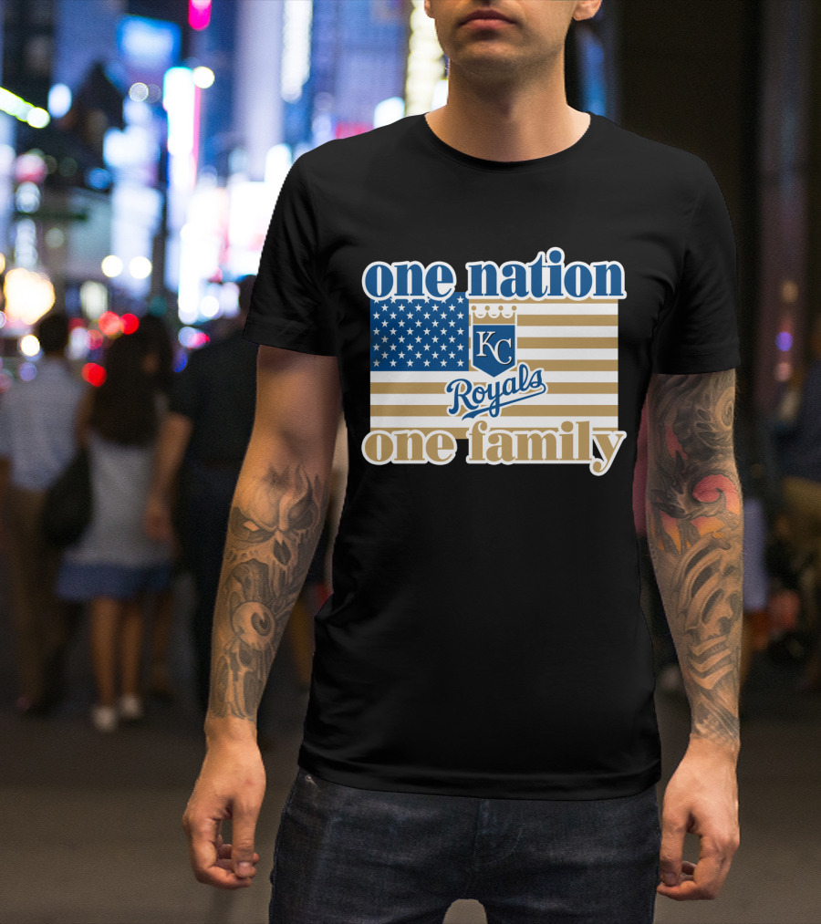 One Nation One Family Kc Royals American Flag T-Shirt